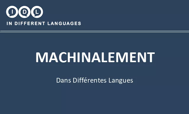 Machinalement dans différentes langues - Image