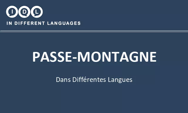 Passe-montagne dans différentes langues - Image