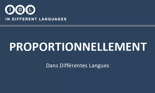 Proportionnellement dans différentes langues - Image