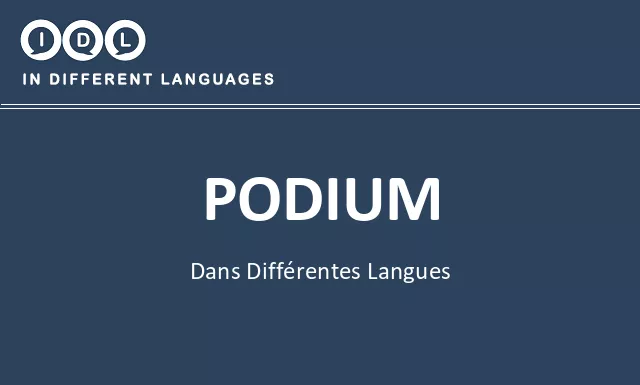 Podium dans différentes langues - Image
