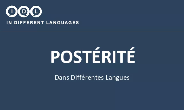 Postérité dans différentes langues - Image