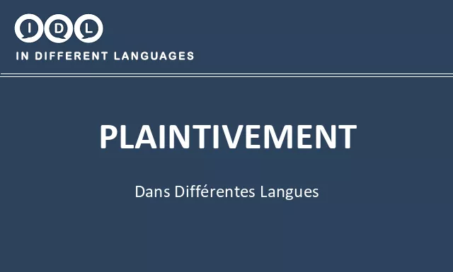 Plaintivement dans différentes langues - Image