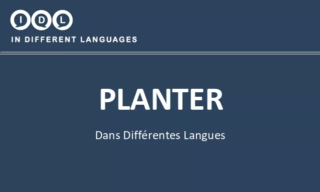 Planter dans différentes langues - Image