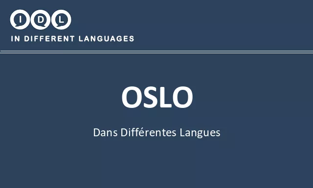 Oslo dans différentes langues - Image
