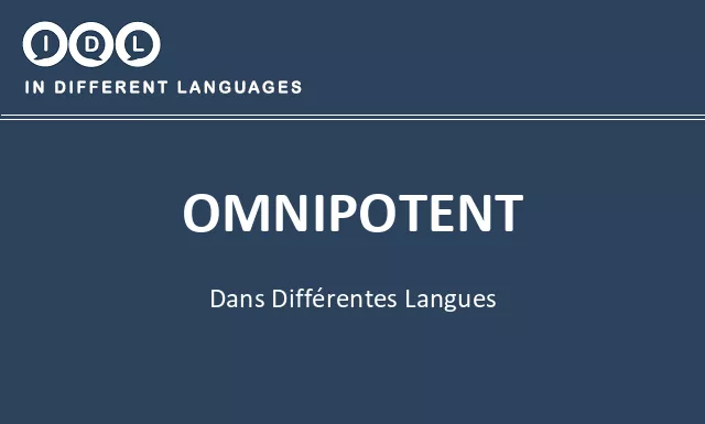 Omnipotent dans différentes langues - Image