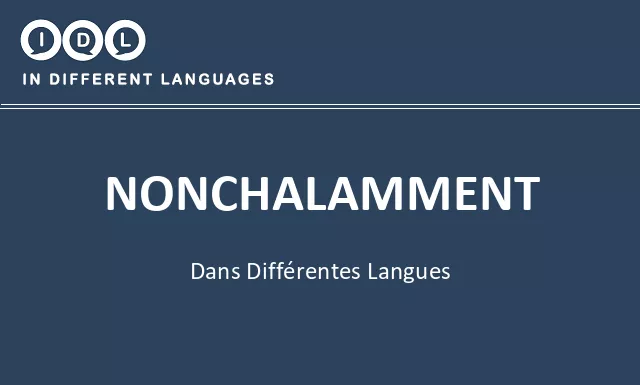 Nonchalamment dans différentes langues - Image