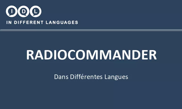 Radiocommander dans différentes langues - Image