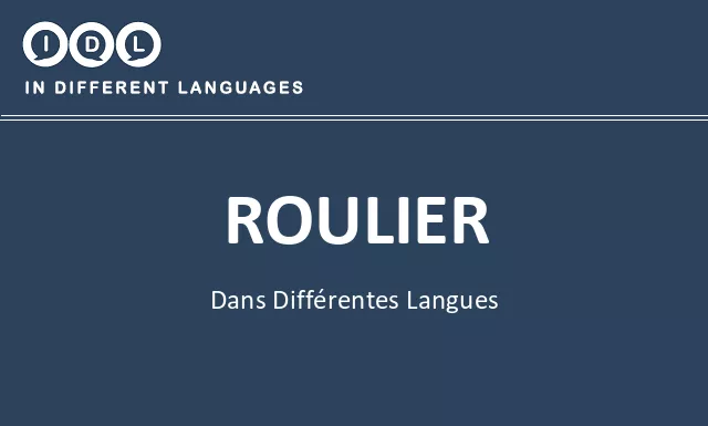 Roulier dans différentes langues - Image