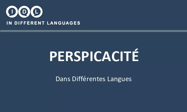 Perspicacité dans différentes langues - Image