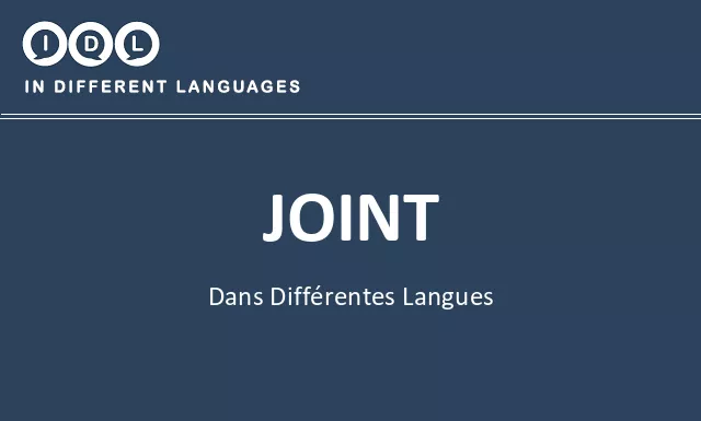 Joint dans différentes langues - Image