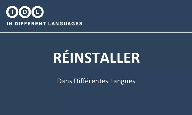 Réinstaller dans différentes langues - Image