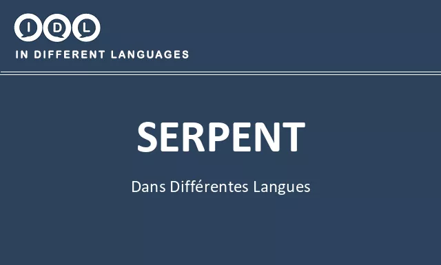 Serpent dans différentes langues - Image