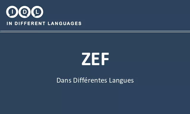 Zef dans différentes langues - Image