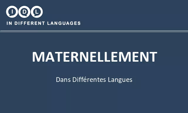 Maternellement dans différentes langues - Image