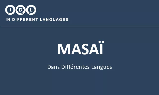Masaï dans différentes langues - Image