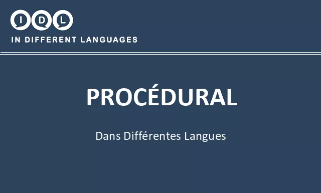 Procédural dans différentes langues - Image