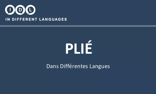 Plié dans différentes langues - Image