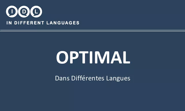 Optimal dans différentes langues - Image