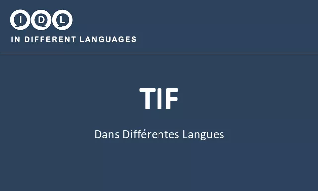 Tif dans différentes langues - Image