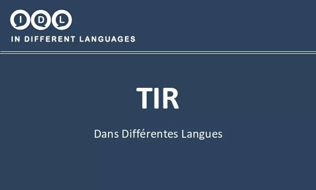 Tir dans différentes langues - Image