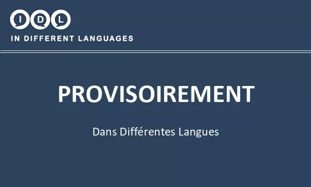 Provisoirement dans différentes langues - Image