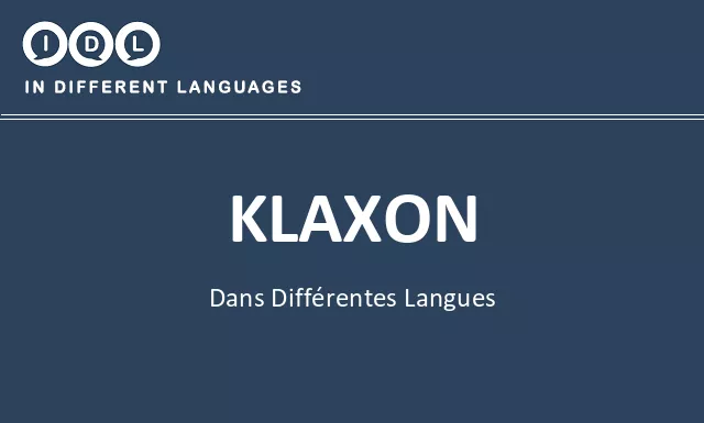 Klaxon dans différentes langues - Image