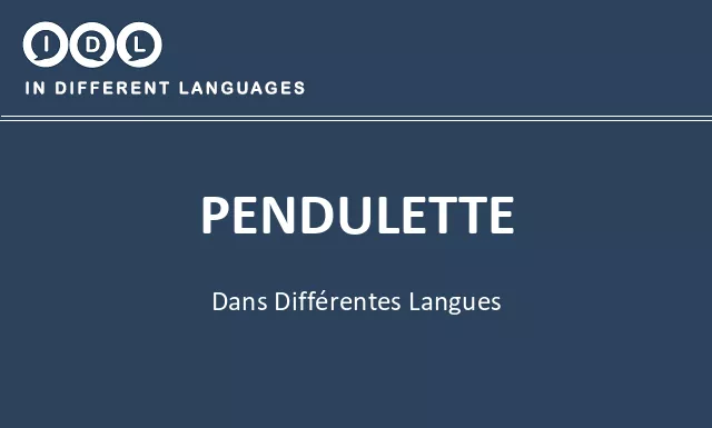 Pendulette dans différentes langues - Image