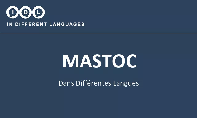 Mastoc dans différentes langues - Image