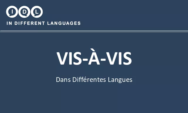 Vis-à-vis dans différentes langues - Image
