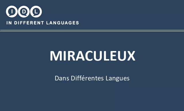 Miraculeux dans différentes langues - Image