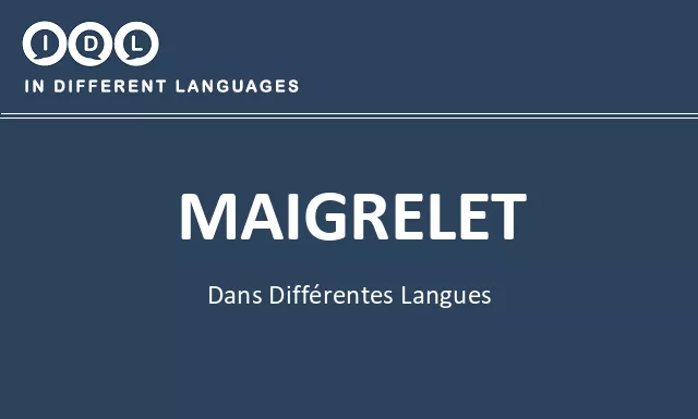 Maigrelet dans différentes langues - Image