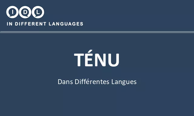 Ténu dans différentes langues - Image
