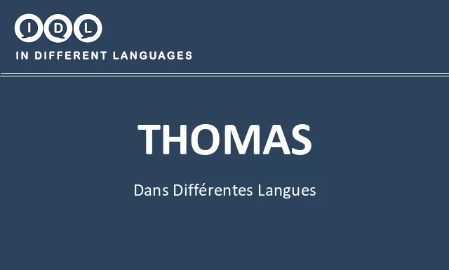 Thomas dans différentes langues - Image