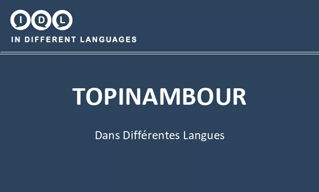 Topinambour dans différentes langues - Image