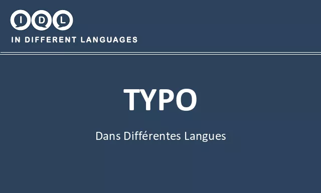 Typo dans différentes langues - Image