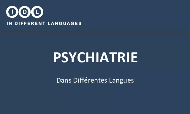 Psychiatrie dans différentes langues - Image