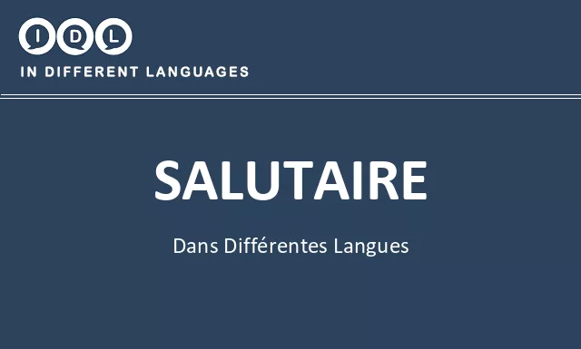 Salutaire dans différentes langues - Image