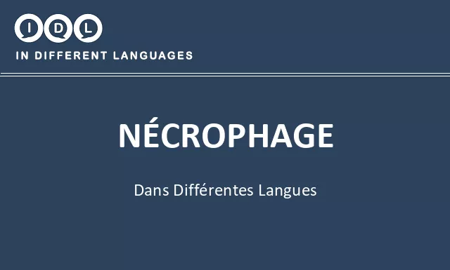 Nécrophage dans différentes langues - Image