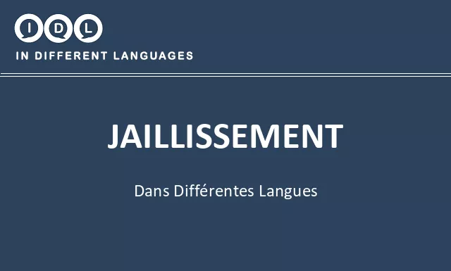 Jaillissement dans différentes langues - Image