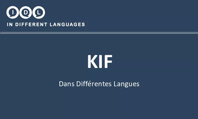 Kif dans différentes langues - Image