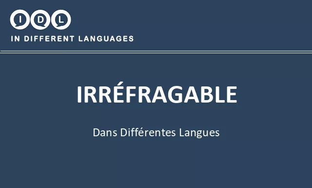 Irréfragable dans différentes langues - Image
