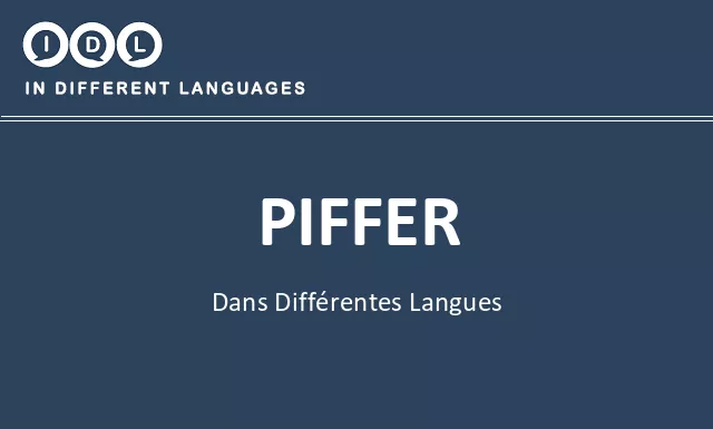 Piffer dans différentes langues - Image