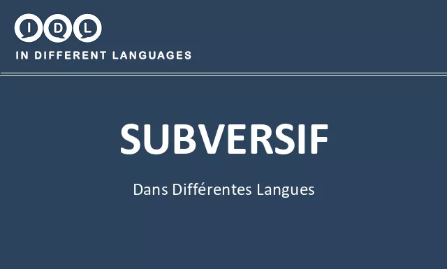 Subversif dans différentes langues - Image