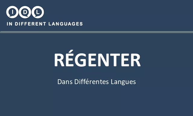 Régenter dans différentes langues - Image