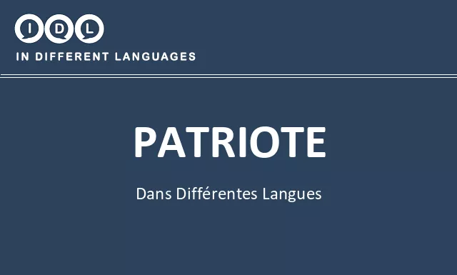 Patriote dans différentes langues - Image
