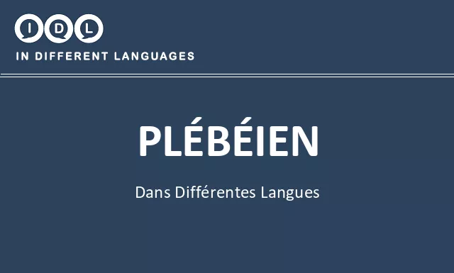 Plébéien dans différentes langues - Image