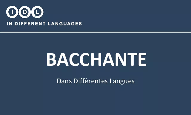 Bacchante dans différentes langues - Image