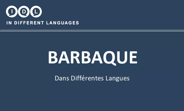 Barbaque dans différentes langues - Image