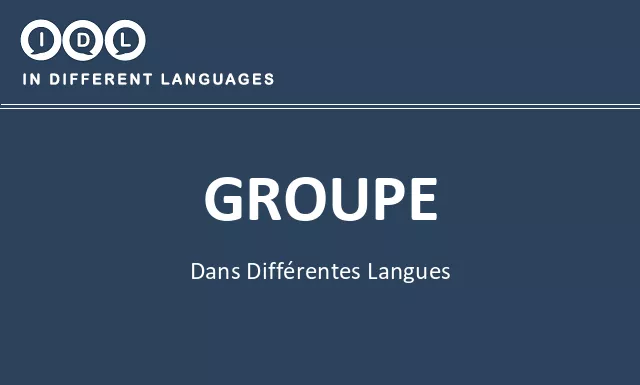 Groupe dans différentes langues - Image