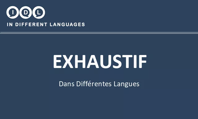 Exhaustif dans différentes langues - Image